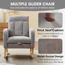 NIOIIKIT Nursery Rocking Chair, Corduroy Upholstered Rocking Chair with Adjustable Footrest, Tufted Rocker Chair with Side Pocket, Glider Rocker for Living Room, Bedroom (Gray Casual) by TinyTreasures Baby Boutique