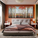 Mofutinpo Large Framed Wall Decor canvas Red Leaves White Birch Tree Wall Art For Living Room bedroom rustic kitchen Modern painting Artwork 29x58 Large Size Black Framed by CozyNest Decor