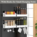 4 Pack Magnetic Spice Rack Organizer for Refrigerator and Oven, White Fridge Organizers and Storage for Kitchen by CozyNest Decor