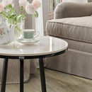 Side Table - Sintered Stone End Couch Table with Metal Frame & Gold Veins for Sofa Living Room Bedroom Bedside Coffee Small Spaces - Waterproof, Scratch-Resistant - Easy Assembly by CozyNest Decor