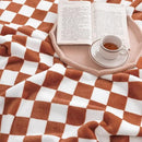 LOMAO Throw Blankets Flannel Blanket with Checkerboard Grid Pattern Soft Throw Blanket for Couch, Bed, Sofa Luxurious Warm and Cozy for All Seasons (Maple Brown, 50"x60") by CozyNest Decor