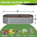 6x3x1.3 Oval Galvanized Raised Garden Bed,Outdoor Planter Box Metal Patio Kit Planting Bed for Vegetables Flowers and Succulents by GreenHaven Gardens