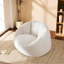 Giant Bean Bag Swivel Chair for Adults - Comfy Plush Round Shell Soft Accent Chair, Oversized Cozy Floor Sofa for Living Room, Bedroom & Game Rooms, Beige by CozyNest Decor