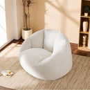 Giant Bean Bag Chair for Adults - Comfy Plush Round Shell Soft Accent Chair, Oversized Cozy Lounge Floor Sofa Reading Chair, Mini Couch for Living Room, Bedroom & Game Rooms, Beige by CozyNest Decor