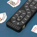 Cribbage Board Game Set 3 Tracks, 2 Storage Area, with 9 Metal Pegs,2 Decks of Playing Cards and Instruction, Wooden Travel Portable Cribbage Game Sets by TinyTreasures Baby Boutique