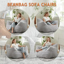 Giant Bean Bag Chairs for Adults with Filling Plush Fluffy Bean Bag Chairs for Teens with Armrests Comfy BeanBag Lazy Couch Sofa Chair for Bedroom Living Room Reading by CozyNest Decor