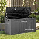 YITAHOME 100 Gallon Outdoor Storage Box, Large Water Resistant Resin Deck Box, Indoor Outdoor Lockable Storage Container for Patio, Garden, Cushions, Tools, Equipment (Dark Gray) by CozyNest Decor
