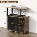 Wine Bar Cabinet with Wheels, 4-Tier Bar Cart with Power Outlets and LED Light, Liquor Cabinet Home Mini Bar with Wine Rack, Coffee Bar Cabinet for Liquor, Rustic Brown by CozyNest Decor
