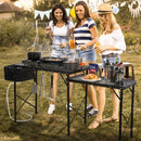 RedSwing Folding Grill Table with Sink and Double Shelf, Multifunctional Portable Grill Stand Table for Outdoor Camping Picnic BBQ, 69 x20 x31.5 Inches, Black by GreenHaven Gardens