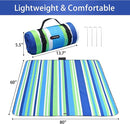 HX&OD Outdoor Picnic Blanket Extra Large, 80''*60'' Waterproof Picnic Mat with Stakes Foldable Camping Blanket Portable with Carry Strap for Beach Mat (Green& White, 80''*60'') by TinyTreasures Baby Boutique