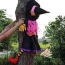 POPGIFTU 51" Halloween Crashing Witch Decoration – Pink Flying Witch for Tree, Yard, Porch, and Indoor Outdoor Halloween Décor by CozyNest Decor
