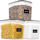 Medium Food Storage Containers with Lids Airtight 3.6L /121.7Oz, for Flour, Sugar, Baking Supply, 3PCS BPA Free Plastic Canisters for Kitchen Pantry Organization by CozyNest Decor