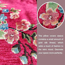 Set of 2 Red Vintage Embroidered Throw Pillows Covers 18x18in Sofa Couch,Red Floral Embroidered Cushion Cover for Sofa Bed Chairs Car by CozyNest Decor