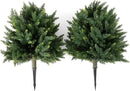 Premium 16" Diameter Artificial Cypress Topiary – Set of 2 Faux Plants with Ground Spikes – UV-Resistant, Realistic Outdoor & Indoor Greenery – Weatherproof Garden Landscaping Décor by GreenHaven Gardens