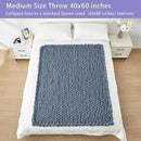 Bigacogo Chunky Knit Throw Blanket for Couch, 40x60 inches, 100% Hand Knitted with Thick Jumbo Chenille Yarn, Cozy Soft Large Rope Knot Cable Crochet Blankets for Sofa Bed Living Room, Cold Sea Blue by CozyNest Decor