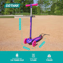 Gotrax KS1 Kids Kick Scooter, LED Lighted Wheels and 3 Adjustable Height Handlebars, Lean-to-Steer & Widen Anti-Slip Deck, 3 Wheel Scooter for Boys & Girls Ages 2-8 and up to 110 Lbs by TinyTreasures Baby Boutique