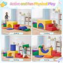 ‌Soft Climbing Toys for Toddlers, 7-Piece Baby Soft Foam Climbing Blocks, PU Leather Gym Climb and Crawl Activity Play Set, Indoor Climbing Toys for Kids and Children, Classic by TinyTreasures Baby Boutique