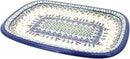 Blue Rose Polish Pottery Reindeer Delight Medium Rectangular Serving Platter by CozyNest Decor