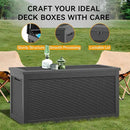 KAMABOKO 260 Gallon Outdoor Storage Box, Resin Deck Boxes Indoor and outdoor, Waterproof Storage Box Lockable Lid for Garden Tools, Package Delivery, Patio Cushions, Black by GreenHaven Gardens