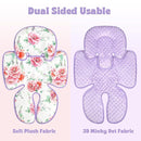 Pea Pod Infant Car Seat Insert 2-in-1 Baby Car Seat Head & Body Support for Newborn Girl Reversible 3 Layer Warm Preemie Carseat Stroller Cushion Headrest with Soft Minky Dot Fabric, Pink Floral by TinyTreasures Baby Boutique