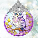 Stained Glass Suncatcher, Jocidea Owl Ornament, Christmas Ornaments, Holidays Ornaments, Christmas Tree Decor, Owl Decor for Home, Owl Gifts by GreenHaven Gardens