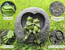 Artisan Flair Lover Frog Statues for Garden - Resin Frogs Couple Figurines Romantic - Yard Animal Decor Frog Stuff Outdoor Lawn Ornament, Green, 7.09 X 4.33 X 7.09 Inches, AF15813 by GreenHaven Gardens