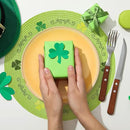 Whaline 4Pcs Round St. Patrick's Day Placemats Embroidered Shamrock Place Mats Green Clover Dinner Table Mats for Home Spring Irish Holiday Birthday Party Decor by CozyNest Decor