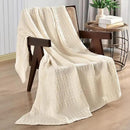PHF 100% Cotton Waffle Weave Throw Blanket, Soft Lightweight Breathable Cozy Summer Throws for Couch Bed Sofa, Luxury Aesthetic Woven Blanket for Home Decor & Office, 50"x60", Undyed by CozyNest Decor