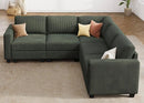 HONBAY Corduroy Modular Sectional Sofa with 5 Seaters, Sectional Corner Sofa with Chaise, L Shape Couches for Living Room, Green by CozyNest Decor