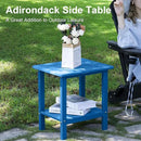 Outdoor Side Table - 2-Tier Storage All Weather Outdoor End Table for Patio - HDPE Morden Easy Maintenance Adirondack Side Table for Pool Porch Balcony Garden Lawn Backyard Outside Indoor by GreenHaven Gardens