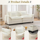 URRED Modular Sectional Sofa Comfy Cloud Couch, Modern Chenille Sofa Sleeper Deep Seat Couches with Ottoman/Pillows for Living Room (White, 82.6'') by CozyNest Decor