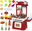 Kitchen Set for Toddler with Sound and Light，Pretend Cooking Food Set,Kids Kitchen Playset，Play Sink with Running Water and Electronic Induction Stove，Kitchen Accessories (red Kitchen Set) by TinyTreasures Baby Boutique