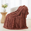 NEWCOSPLAY Super Soft Throw Blanket Coffee Premium Silky Flannel Fleece 3D Clouds Stylish Jacquard Lightweight Bed Blanket All Season Use 350GSM (Coffee, Throw(50"x60")) by CozyNest Decor