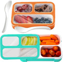 MINI Lunch-Box Snack Containers for Kids | SMALL Bento-Box Portion Container | Leak-proof Boxes for School Work Travel | Best for Adults Boys or Girls | Blue + Orange Set of 2 by TinyTreasures Baby Boutique