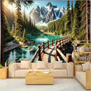 BSFHH Nature Tapestry Forest Tree Sea Cave Wall Hanging, Stream Through Rainforest Landscape Wall Art Tapestry for Bedroom Living room (Snow Scene, 110" × 87", Unframed) by CozyNest Decor
