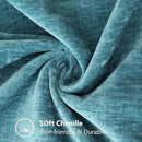 decorUhome Chenille Soft Throw Pillow Covers 20x20 Set of 2, Farmhouse Velvet Neutral Decorative Euro Pillow Covers with Stitched Edge for Couch Sofa Bed Home Decor, Teal by CozyNest Decor
