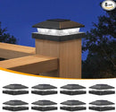 APONUO Solar Post Cap Lights for 4x4 Wood & Vinyl Posts, IP44 Waterproof Cool White LED 4x4 Post Solar Lights, Outdoor Garden Patio Yard Decor, 8 Pack (Black) by GreenHaven Gardens