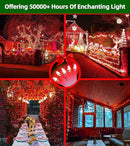 1500 LED Chrstmas String Lights, 492FT Super Long Christmas Lights with 8 Modes, Christmas Tree Lights with Timer Memory for Indoor Outdoor Tree Fence Garden Xmas Wedding Party Decor Red by GreenHaven Gardens