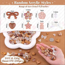 Assorted 170-230PCS Brown Acrylic Beads for Bracelet Making, Flower Bow Butterfly Candy GummyBear Aesthetic Bracelet Charms,Cute Beads for Jewelry Making DIY Necklace Keychain Phone Charm by TinyTreasures Baby Boutique