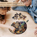 KAAYEE Wooden Puzzles for Adults, 3D Visual Effect Magic Feline Cat Wooden Jigsaw Puzzle Unique Shape Wood Puzzle Adult, 3D Effect Flat Puzzle Birthday Family Game (S-8.5 * 8.5 in-100pcs) by TinyTreasures Baby Boutique
