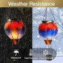 pearlstar Hot Air Balloon Solar Lantern with Flickering Flame Light Outdoor Solar Hanging Lights Waterproof for Garden Yard Farmhouse Patio Pathway Outside Decoration,Glass(Red&Blue) by GreenHaven Gardens