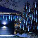 Christmas Lights Solar Powered, Meteor Shower Lights Outdoor, 16 Inches 8 Tube 288 LED Solar Meteor Lights for Tree Wedding Xmas Holiday Party Patio Decoration, Bule by GreenHaven Gardens