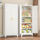 Metal Pantry Cabinet with 2 Doors and Adjustable Shelves - 71" Kitchen Storage Cabinet with Gold Handles - Versatile Storage for Kitchen, Bathroom, Dining Room, Utility Room - White by CozyNest Decor