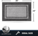 PURRUGS Dirt Trapping Door Mat 24" x 36", Non-Slip/Skid Machine Washable Entryway Rug, Shoes Scraper, Area Rug, Super Absorbent Welcome Mat for Muddy Wet Shoes and Paws, Light Grey & Dark Grey by CozyNest Decor