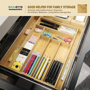 Expandable Bamboo Drawer Organizer – Large 20"x16.9" Size with Adjustable Dividers – for Kitchen Utensils, Knives, Cutlery, Flatware & Silverware Storage Tray by CozyNest Decor