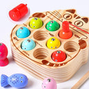 Montessori Magnetic Wooden Fishing Game for Toddlers 1-3 Years Old,Fine Motor Skills Early Learning Eyes Hands Cooperation Toy for Boys & Girls Great Birthday Gift by TinyTreasures Baby Boutique