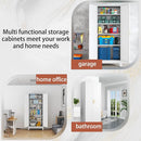 Kitchen Pantry Storage Cabinet with Doors and Adjustable Shelves, Metal ClosetMaid Food Pantry Cabinets, 75" Tall Freestanding Cupboard for Kitchen, Laundry or Utility Room, White by CozyNest Decor