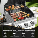 R.W.FLAME Stainless Steel Propane Gas Grill, 3 Burner 24000BTU BBQ Grills, Foldable Side Table, Enamel Wire Grate, Removable Grease Tray, Barbecue Grill for Outdoor Cooking, Backyard, Patio, Deck by GreenHaven Gardens