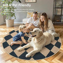 Lahome Checkered Round Rugs 6ft, Washable Easy Jute Circle Patio Rug Indoor Outdoor Rugs for Living Room, Farmhouse Natural Round Area Rug Contemporary Carpet for Entryway Backyard by CozyNest Decor