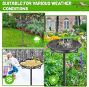 Metal Bird Bath for Outside Garden Birdbath Bowl, 36.2" Height Freestanding Bird Feeders for Outdoors with 4 Prongs Base Stake, Standing Birdfeeders for Yard Lawn Decor (Black) by GreenHaven Gardens
